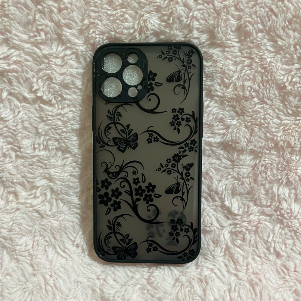 ELEGANT BLACK BUTTERFLY AND FLOWER
